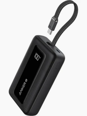 Anker 10K 30W Power Bank with Built-In USB-C Cable